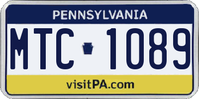 PA license plate MTC1089