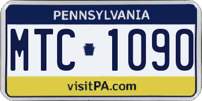 PA license plate MTC1090