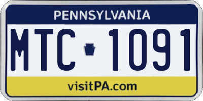 PA license plate MTC1091