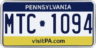 PA license plate MTC1094