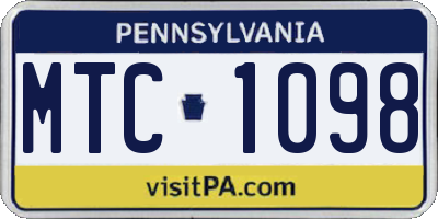 PA license plate MTC1098