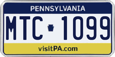 PA license plate MTC1099