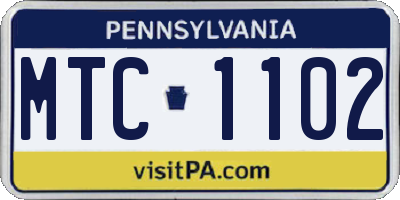 PA license plate MTC1102