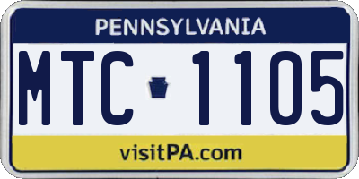 PA license plate MTC1105