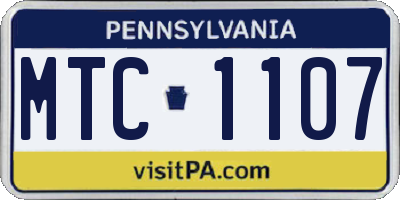 PA license plate MTC1107