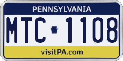 PA license plate MTC1108