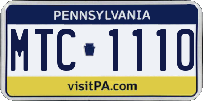 PA license plate MTC1110