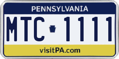 PA license plate MTC1111