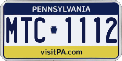 PA license plate MTC1112
