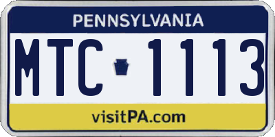 PA license plate MTC1113