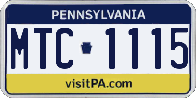 PA license plate MTC1115