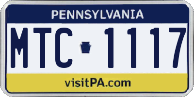 PA license plate MTC1117