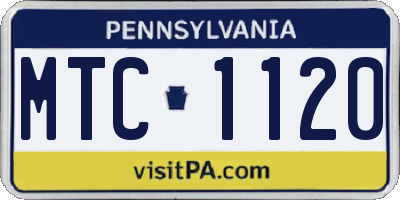 PA license plate MTC1120