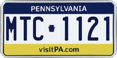 PA license plate MTC1121
