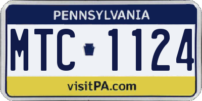PA license plate MTC1124