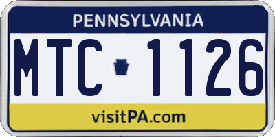 PA license plate MTC1126