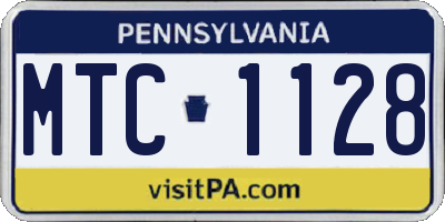 PA license plate MTC1128