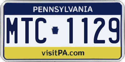 PA license plate MTC1129