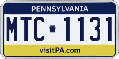 PA license plate MTC1131