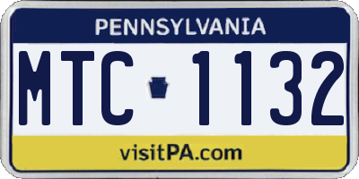 PA license plate MTC1132