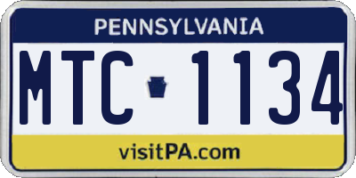 PA license plate MTC1134