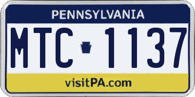 PA license plate MTC1137