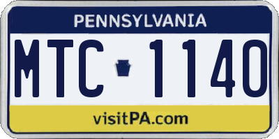 PA license plate MTC1140