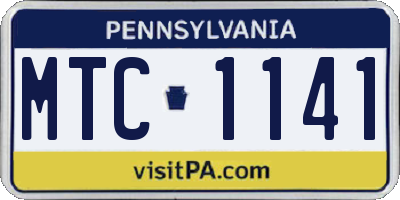 PA license plate MTC1141