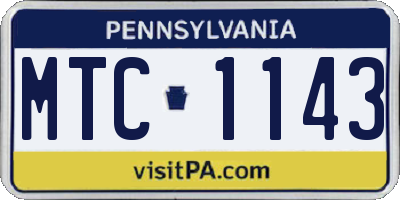 PA license plate MTC1143