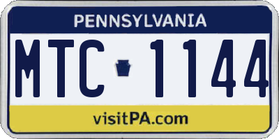 PA license plate MTC1144