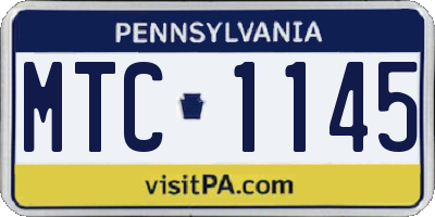 PA license plate MTC1145