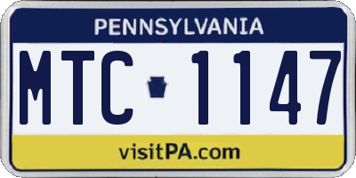 PA license plate MTC1147