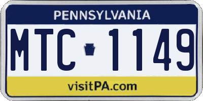 PA license plate MTC1149