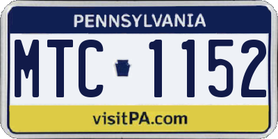 PA license plate MTC1152