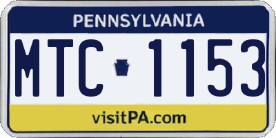 PA license plate MTC1153