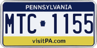 PA license plate MTC1155