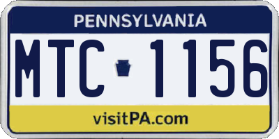 PA license plate MTC1156