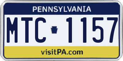PA license plate MTC1157