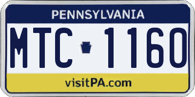 PA license plate MTC1160