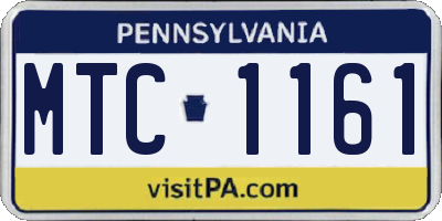 PA license plate MTC1161