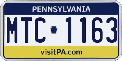 PA license plate MTC1163
