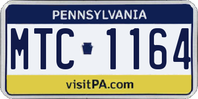 PA license plate MTC1164