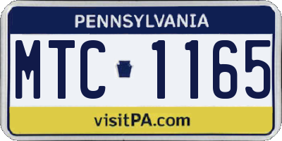 PA license plate MTC1165