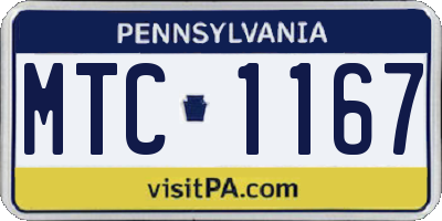PA license plate MTC1167
