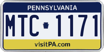 PA license plate MTC1171