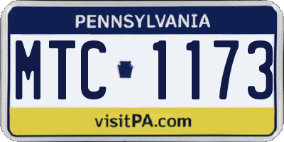 PA license plate MTC1173