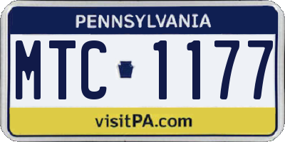 PA license plate MTC1177