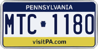 PA license plate MTC1180