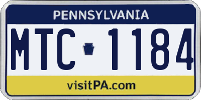 PA license plate MTC1184