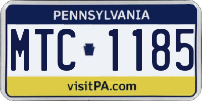 PA license plate MTC1185